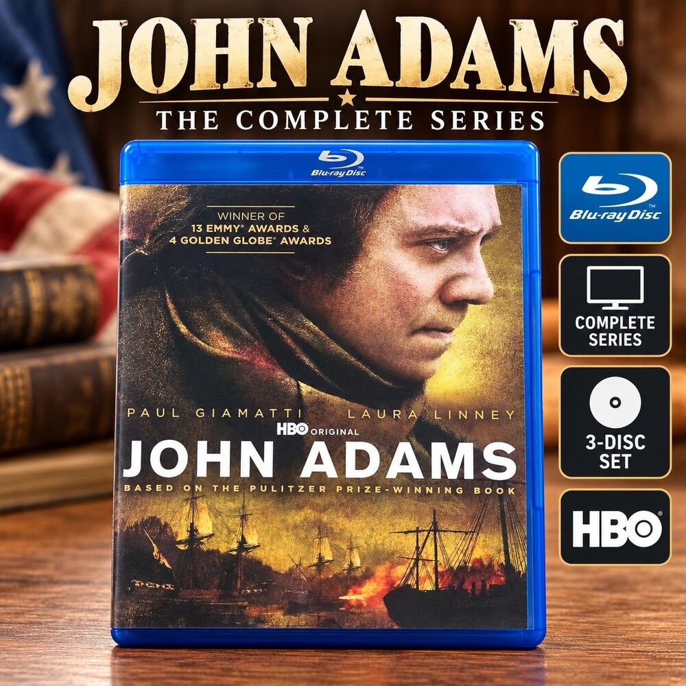 John Adams Complete Series Blu-ray 3-Disc HBO Paul Giamatti Laura Linney